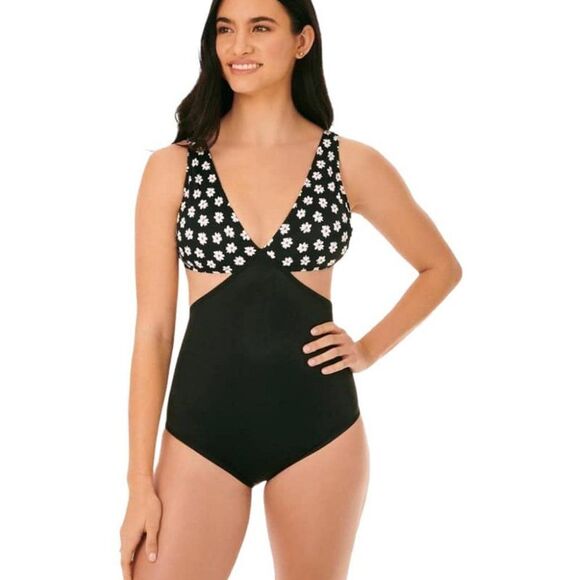 Beach Betty Floral Cut Out Panels Swimsuit L NWT - Picture 1 of 16